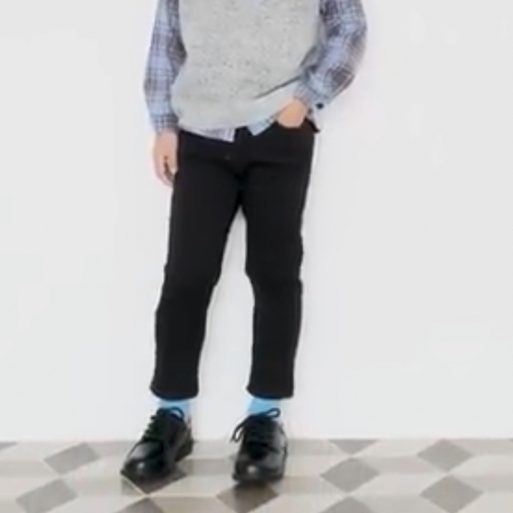 Boy Black Dress Shoe/Lace Up/Round Flat/Slip on/ Genuine Leather/Back to School - Picture 5 of 7